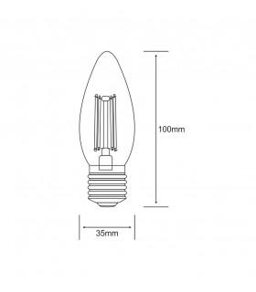 763431173 LED Candle E27 230V 4W Warm White 2700K, 470lm, Frosted - 2