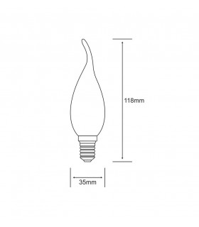 LED Candle Tip E14 230V 4W Warm White 2700K, 470lm, Frosted - 2