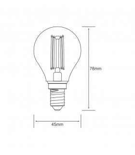 LED Globe E14 230V 4W Warm White 2700K, 470lm, Clear - 2