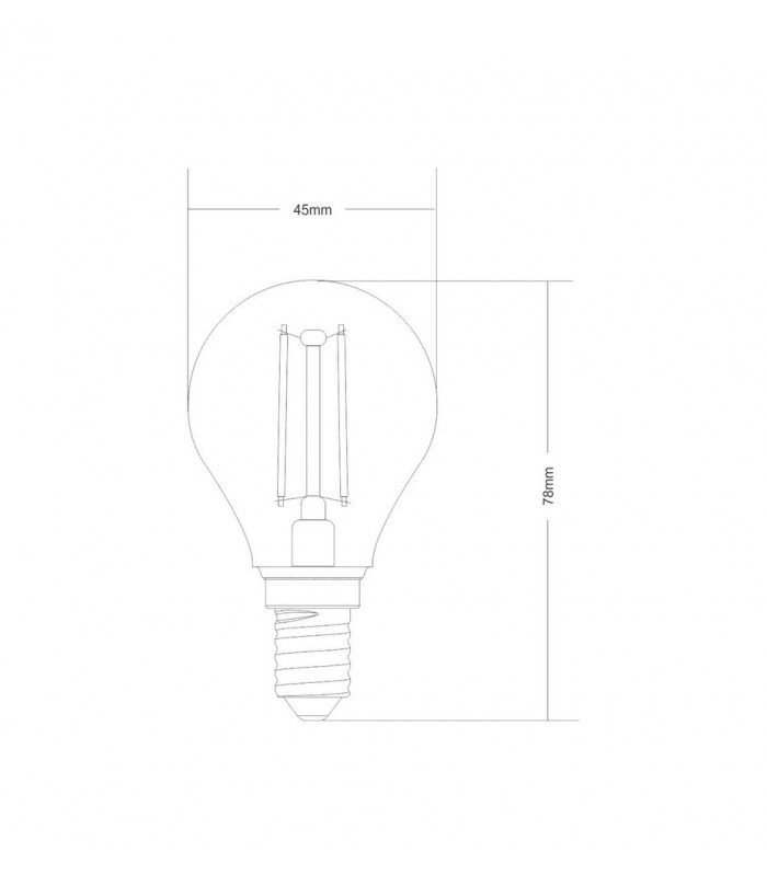 LED Globe E14 Dimmable 230V 4W Warm White 2700K, 400lm, Clear - 2