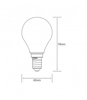 LED Globe E14 230V 4W Warm White 2700K, 470lm, Frosted - 2
