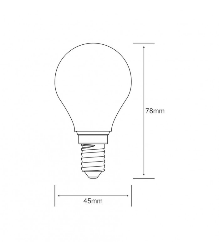 LED Globe E14 230V 4W Warm White 2700K, 470lm, Frosted - 2