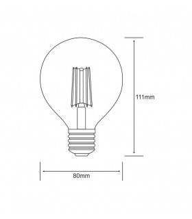 LED Globe D80 E27 230V 4W 2200K, 330lm, Amber - 2