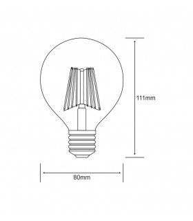 LED Globe D80 E27 230V 8W 2200K Colour-Box (Gold) (1, 1) - 2