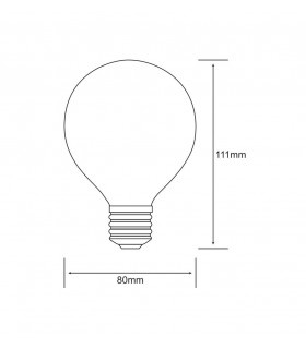 LED Globe D80 E27 230V 8W Warm White 2700K Colour-Box (Frosted) (1, 1) - 2