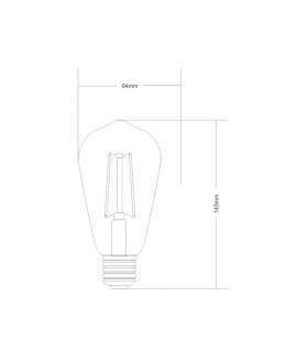 LED Rustica Tradition Tip E27 Dimmable 230V 8W 2200K, 630lm, Amber - 2
