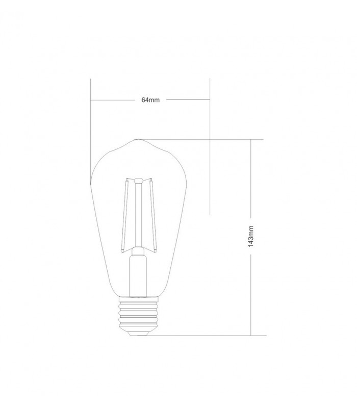 LED Rustica Tradition Tip E27 Dimmable 230V 8W 2200K, 630lm, Amber - 2