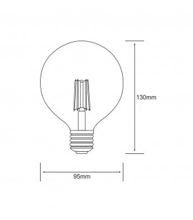 LED Globe D95 E27 230V 4W 2200K, 330lm, Amber - 2