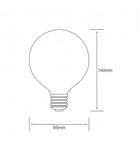 LED Globe D95 E27 230V 8W Warm White 2700K Colour-Box (Frosted) (1, 1) - 2