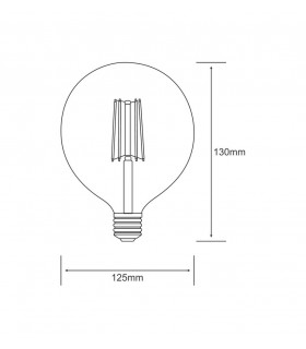 LED Globe D125 E27 230V 4W Warm White 2700K, 470lm, Clear - 2