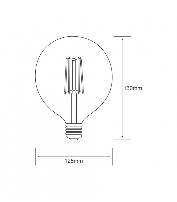 LED Globe D125 E27 230V 4W Warm White 2700K, 470lm, Clear - 2