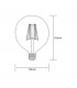 LED Globe D125 E27 230V 8W Warm White 2700K, 806lm, Clear - 2