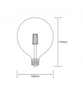 LED Globe D125 E27 230V 4W 2200K, 330lm, Amber - 2
