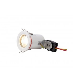 Fixed Fire Rated Recessed Downlight, White, GU10, IP20 - 1