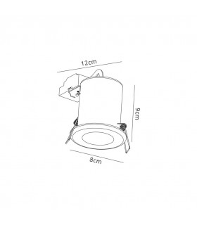 Fixed Fire Rated Recessed Downlight, White, GU10, IP20 - 2