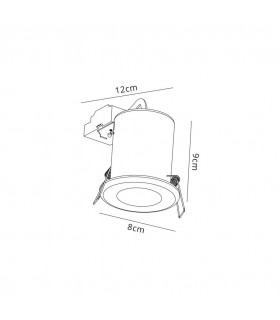 Fixed Fire Rated Recessed Downlight, Satin Nickel, GU10, IP20 - 2