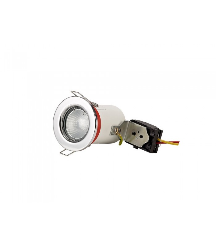 Fixed Fire Rated Recessed Downlight, Polished Chrome, GU10, IP20 - 1