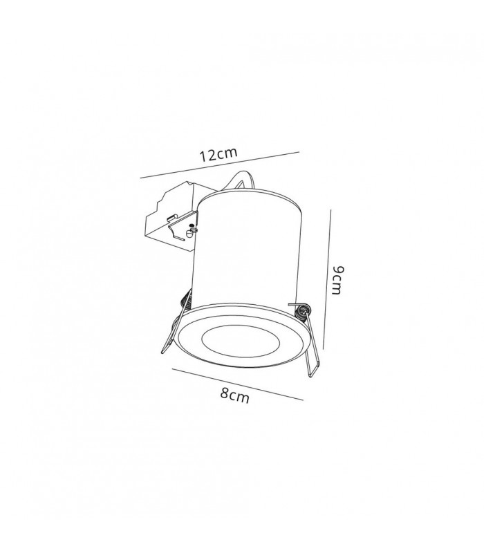 Fixed Fire Rated Recessed Downlight, Polished Chrome, GU10, IP20 - 2