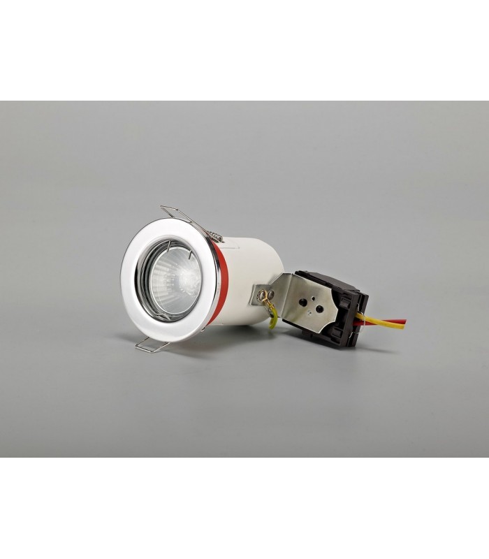 Fixed Fire Rated Recessed Downlight, Polished Chrome, GU10, IP20 - 3