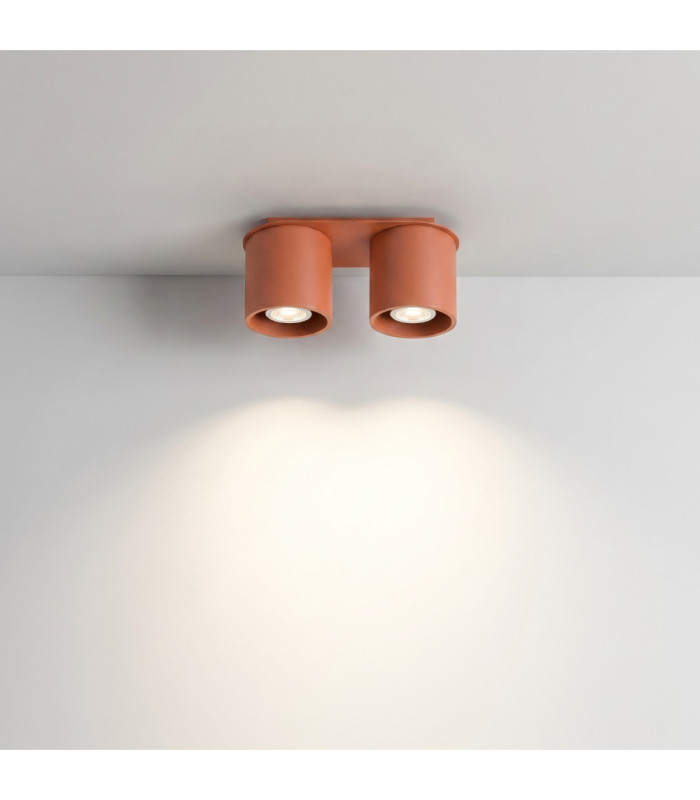 Orbis Twin Surface Mounted Downlight Red Ochre 2x GU10-4