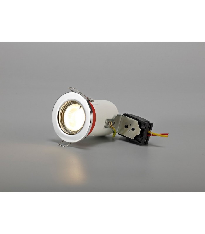 Fixed Fire Rated Recessed Downlight, Polished Chrome, GU10, IP20 - 14