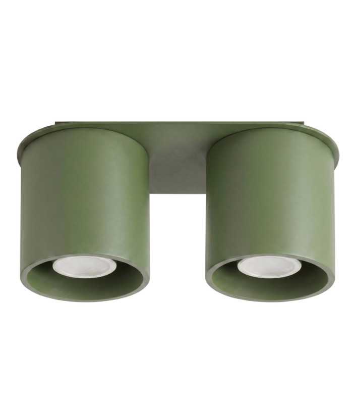 Orbis Twin Surface Mounted Downlight Olive Green 2x GU10-1
