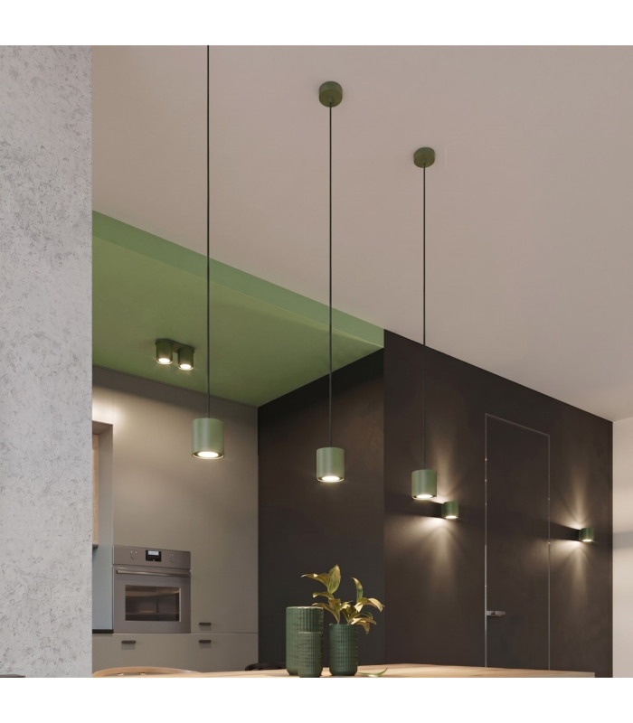 Orbis Twin Surface Mounted Downlight Olive Green 2x GU10-2