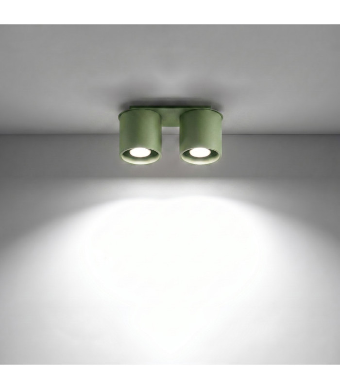 Orbis Twin Surface Mounted Downlight Olive Green 2x GU10-4