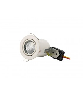 Adjustable Fire Rated Recessed Downlight, White, GU10, IP20 - 1