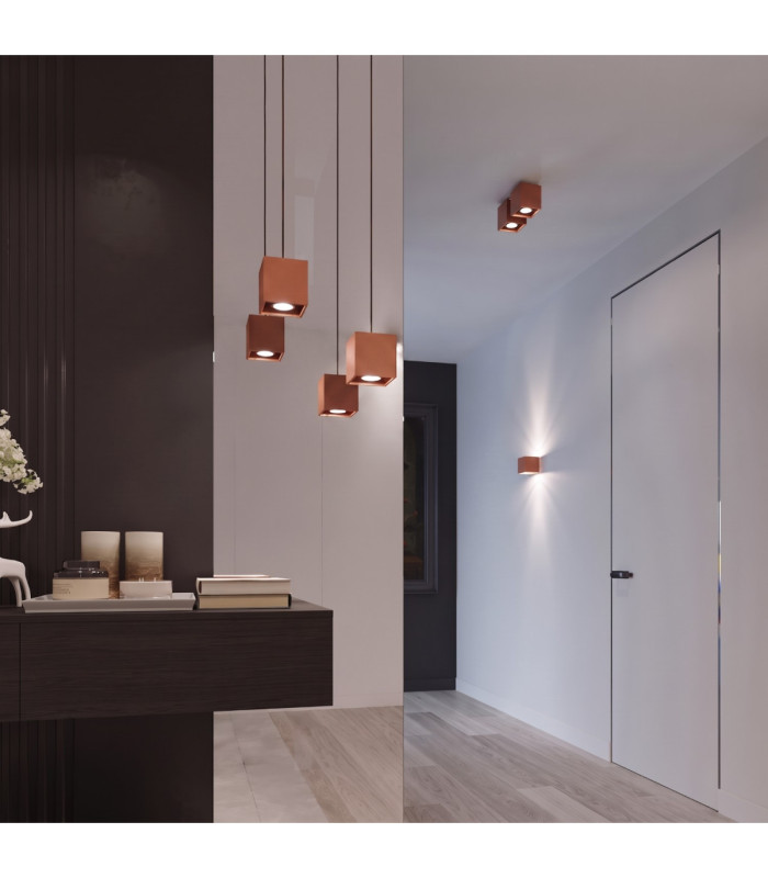 Quad Surface Mounted Downlight Red Ochre 1x GU10-14