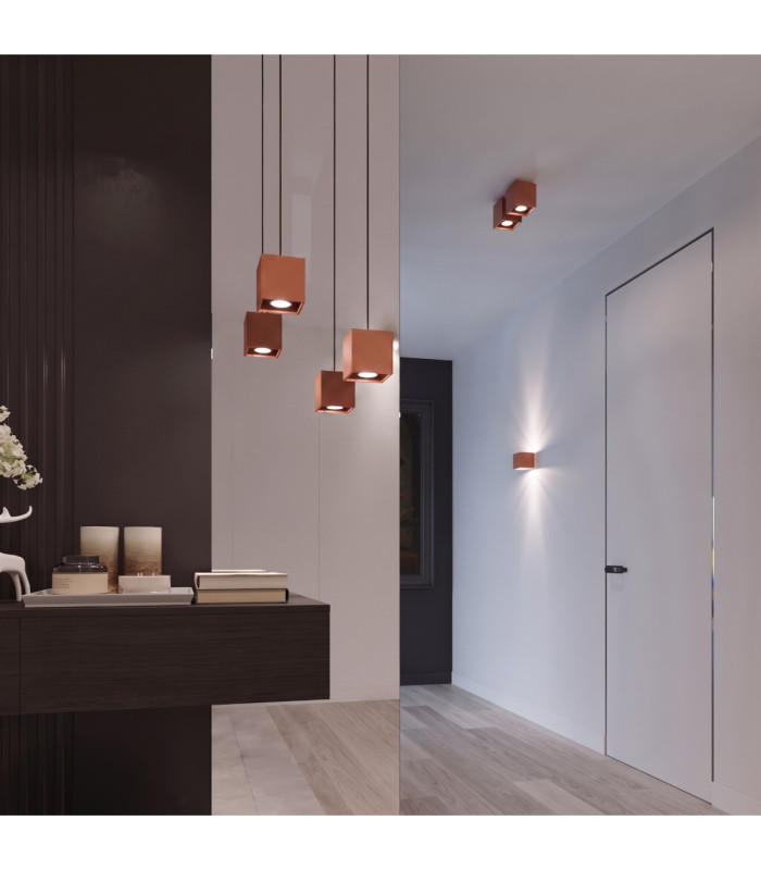 Quad Up & Down Wall Lamp Red Ochre 1x G9-14
