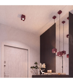 Quad Surface Mounted Downlight Burgundy 1x GU10-2