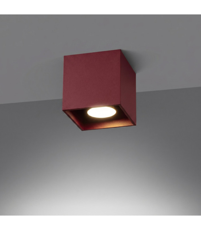Quad Surface Mounted Downlight Burgundy 1x GU10-4