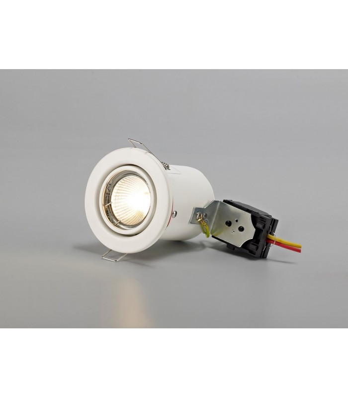 Adjustable Fire Rated Recessed Downlight, White, GU10, IP20 - 14
