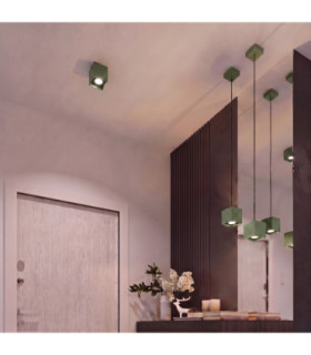 Quad Surface Mounted Downlight Olive Green 1x GU10-2