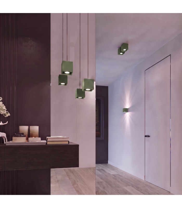 Quad Up & Down Wall Lamp Olive Green 1x G9-14