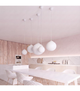 Ugo 40cm Globe Pendant Ceiling Light White 1x E27-2
