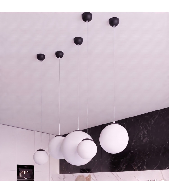 Ugo 20cm Slim Pendant Ceiling Light Black 1x E27-2