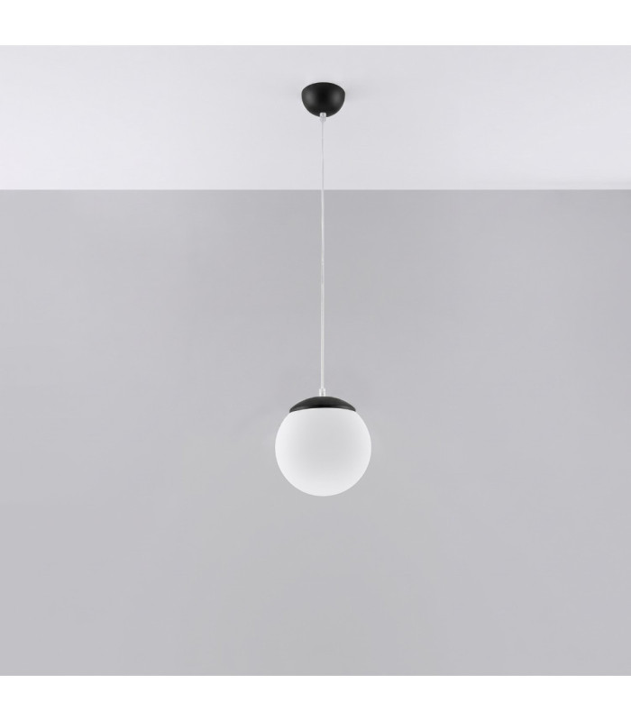 Ugo 20cm Slim Pendant Ceiling Light Black 1x E27-4