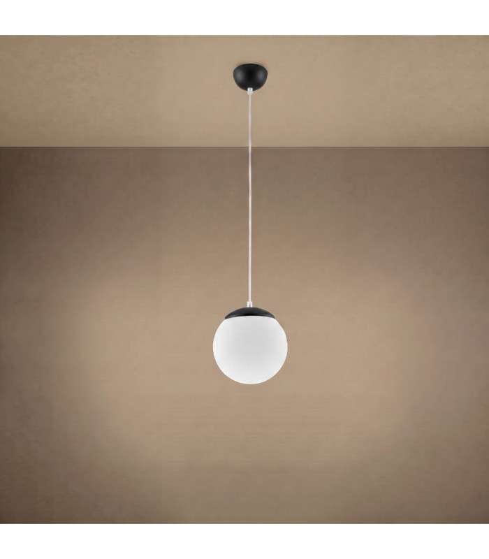 Ugo 20cm Slim Pendant Ceiling Light Black 1x E27-5