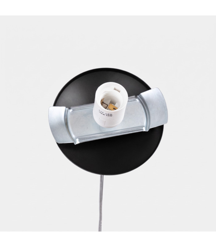 Ugo 20cm Slim Pendant Ceiling Light Black 1x E27-9