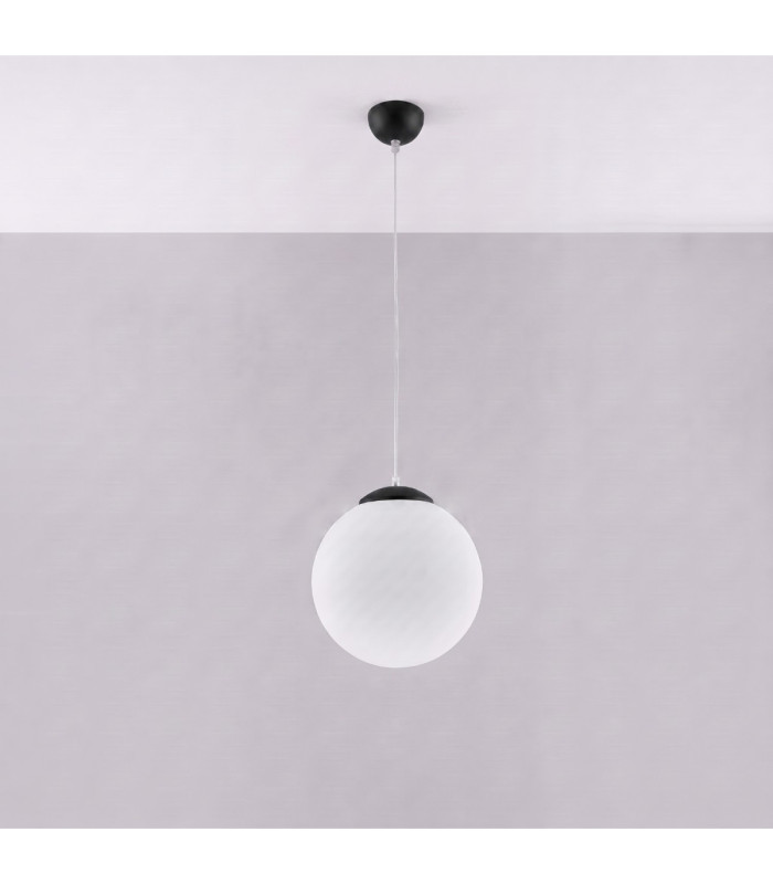 Ugo 30cm Globe Pendant Ceiling Light Black 1x E27-4