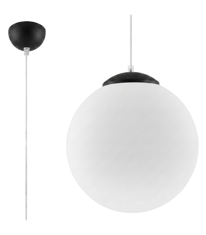 Ugo 40cm Globe Pendant Ceiling Light Black 1x E27-1