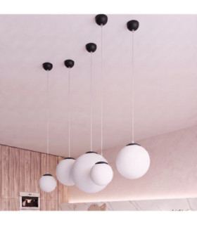 Ugo 40cm Globe Pendant Ceiling Light Black 1x E27-2