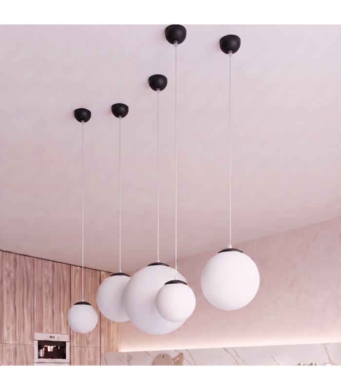 Ugo 40cm Globe Pendant Ceiling Light Black 1x E27-2
