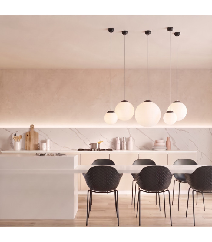 Ugo 40cm Globe Pendant Ceiling Light Black 1x E27-13