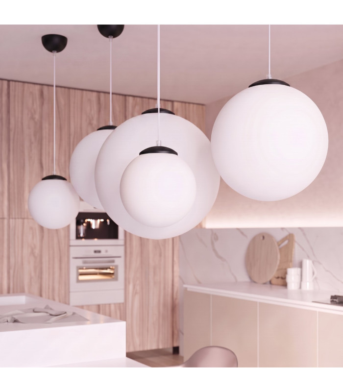 Ugo 40cm Globe Pendant Ceiling Light Black 1x E27-14
