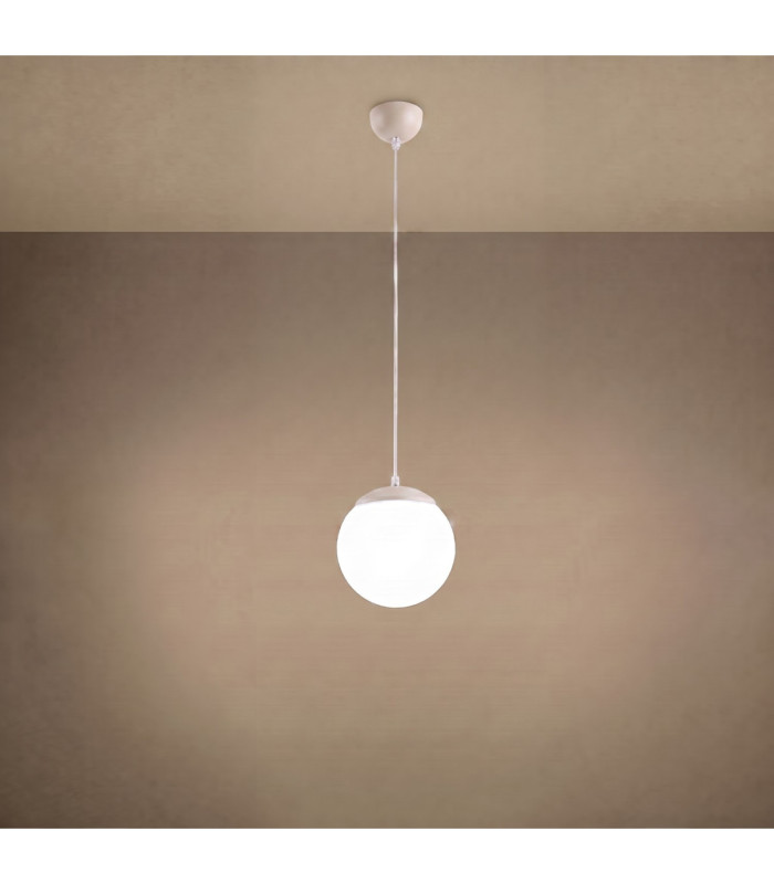 Ugo 20cm Slim Pendant Ceiling Light Beige 1x E27-4