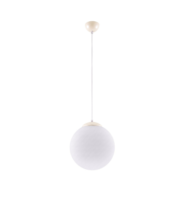 Ugo 30cm Globe Pendant Ceiling Light Beige 1x E27-1
