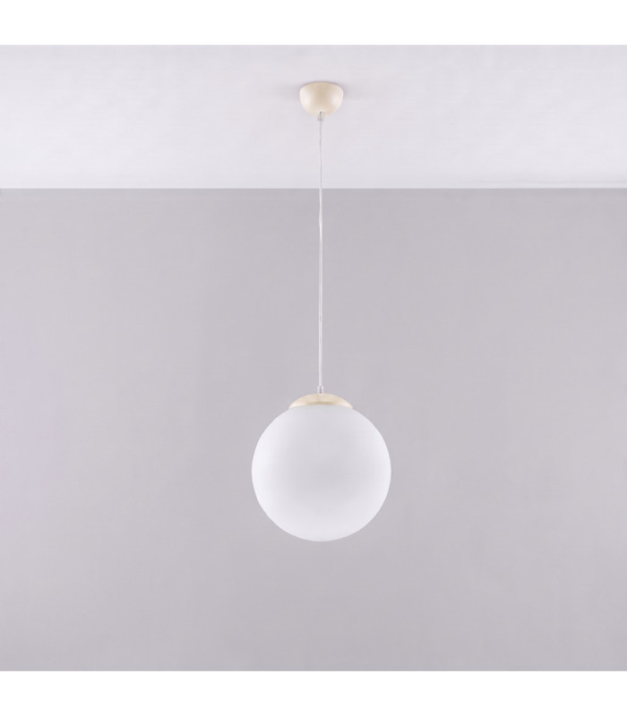 Ugo 30cm Globe Pendant Ceiling Light Beige 1x E27-3